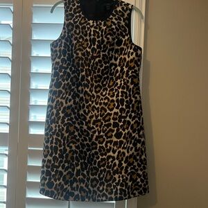 J. Crew Black and Gold Animal Print Dress